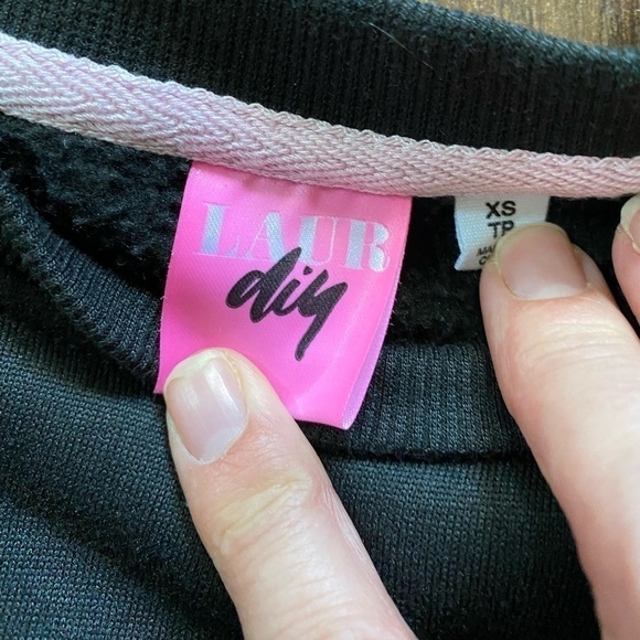 LaurDIY Black Graphic Sweatshirt DIY Babe XS - Picture 6 of 8